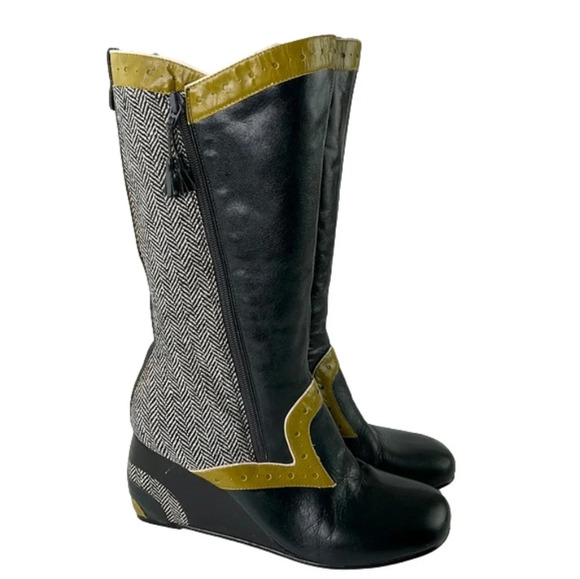 Ben Sherman Mod Leather  Wedge Boots - Picture 1 of 12